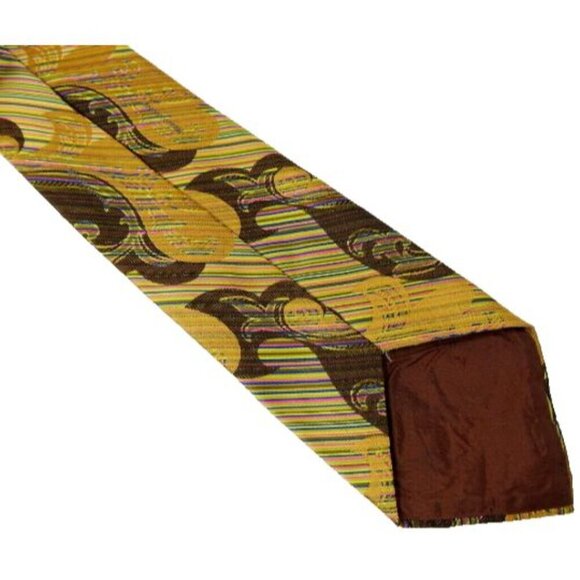 Vintage Tie Striped Necktie Boho Hippie Vintage 1970s Bold Statement Dopamine - Picture 4 of 4